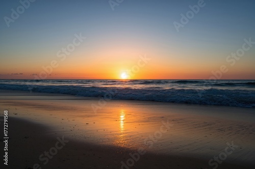 The beach was illuminated b...