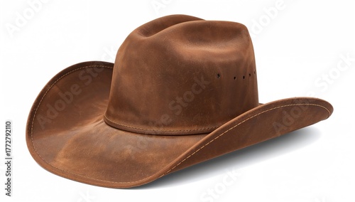Brown Cowboy Hat on a white...