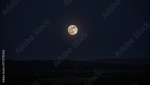 Full Moon Over a Landscape,...