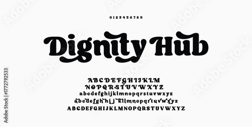 Elegant wedding alphabet letters font and number. Typography luxury classic lettering serif fonts decorative vintage retro concept. vector illustration