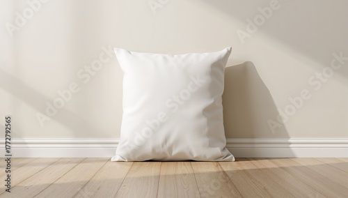 Blank white square pillow r...