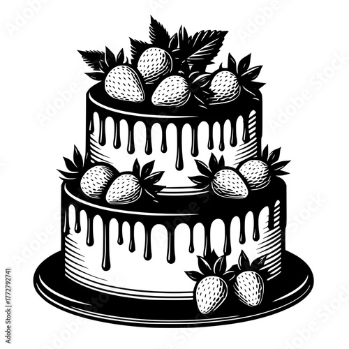 vector illustration of a cake