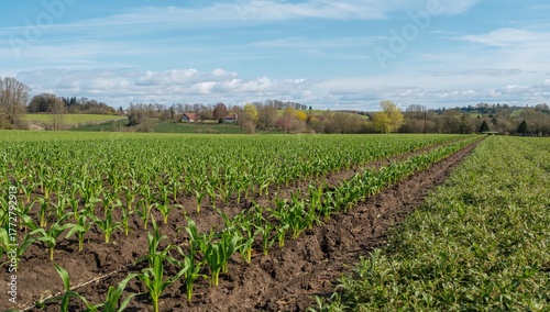 Springtime plowed farmland ...