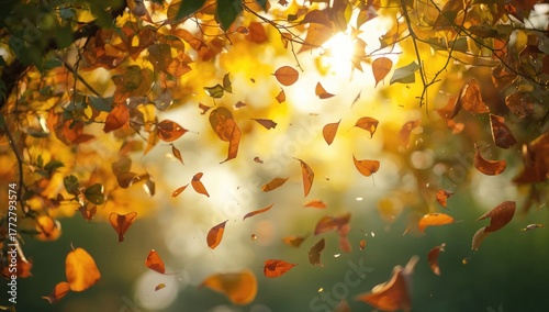 During summer, leaves drift...