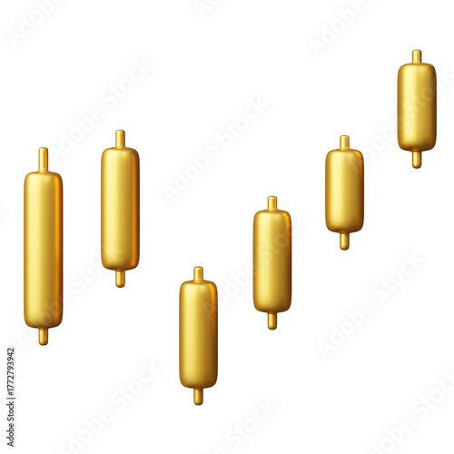 Golden candlestick chart pattern illustration.