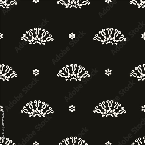 This stunning black and cream floral pattern is absolutely perfect for a wide variety of modern design projects