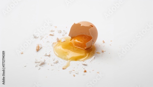 A broken egg revealing runn...