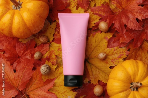 Flatlay of a pink plastic s...