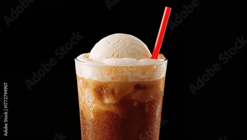 Classic soda float with a r...