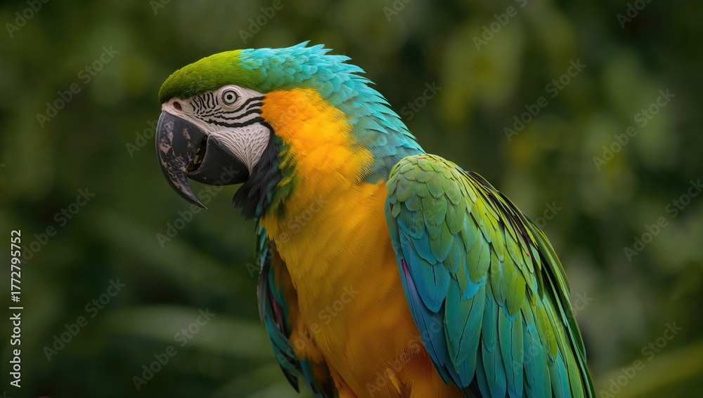 Fototapeta premium Vibrantly hued macaw bird