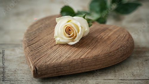 White flower resting on a w...