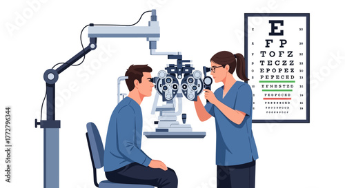 Eye Exam and Vision Test Illustration