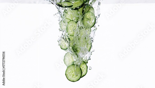 Cucumber slices creating sp...