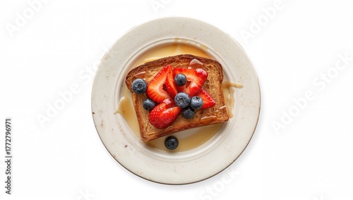 French toast topped with fr...