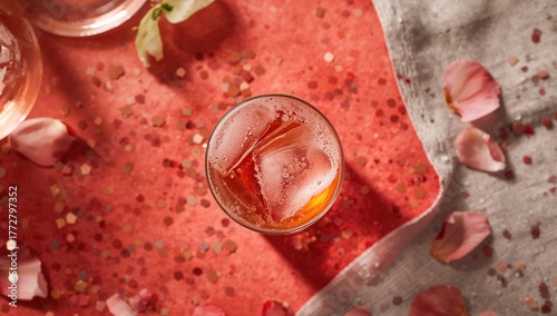 Flat lay of refreshing rosÃ...