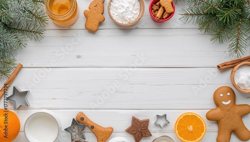 Overhead shot of baking ess...