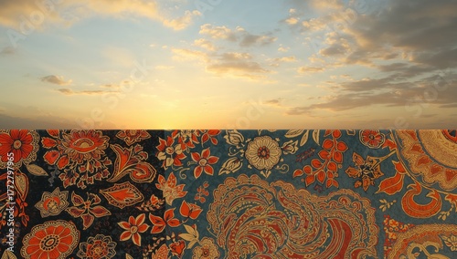 Batik art featuring intrica...