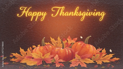 Festive Thanksgiving card w...