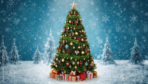 Festively adorned Christmas...