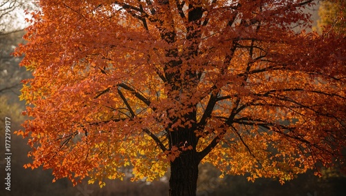 Autumn Foliage On Branches,...