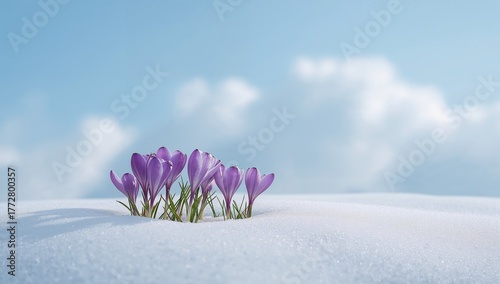 Crocus blossoms emerging th...