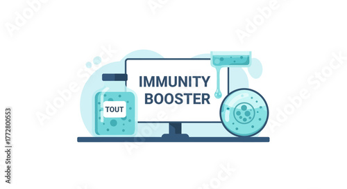 Boost your immune system online with immunity booster concept on computer screen