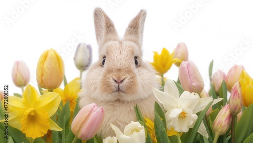 Easter rabbit surrounded by...