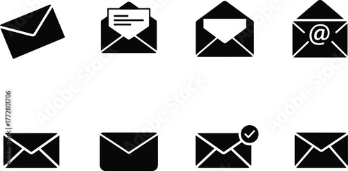 Set of email and envelope icons vector