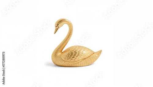 Tiny golden swan figurine a...
