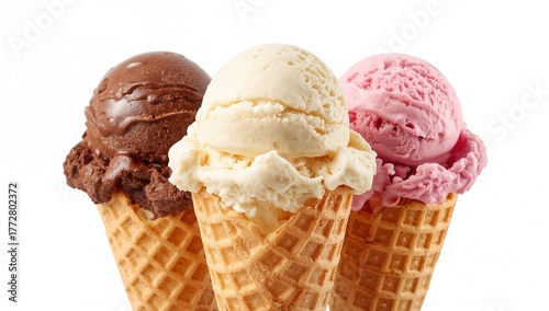 Ice cream cones with chocol...