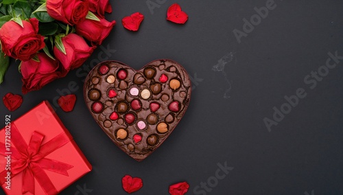 Heart-shaped gift box with ...