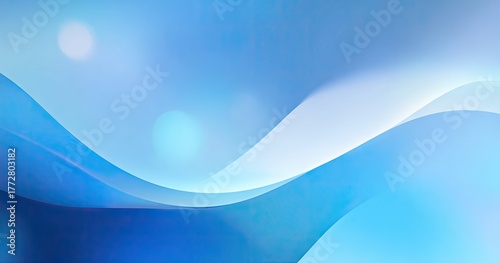 Abstract blue waves, light shines, smooth curves, elegant, airy, soft, dreamy