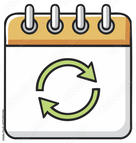 Calendar with Refresh Arrows Symbolizing Recurring Events and Scheduling Updates