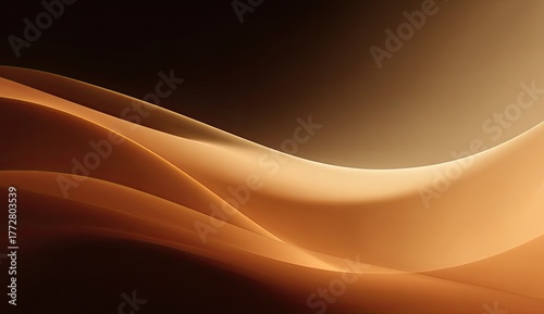 Abstract flowing waves in warm brown and tan gradients. Elegant and smooth