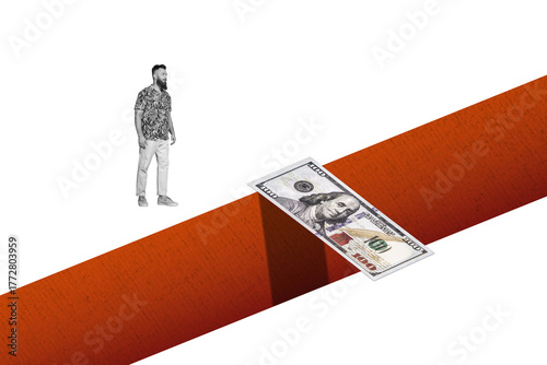 Obraz na plátně Composite trend artwork 3D sketch image photo collage of copyspace miniature you