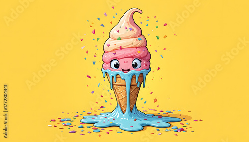 happy birthday cake with candles and sweet decorations