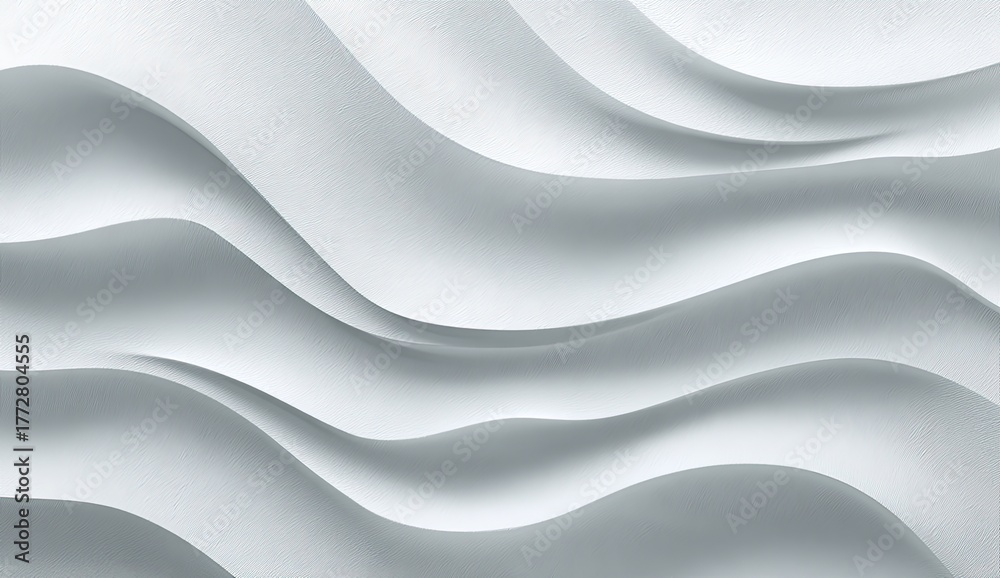 Obraz premium Abstract wavy white surface with flowing lines