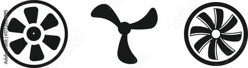 Fan blades and rotors collection vector