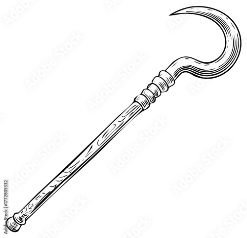 Ancient Egyptian Pharaoh's Royal Crook Scepter Symbol of Power and Authority