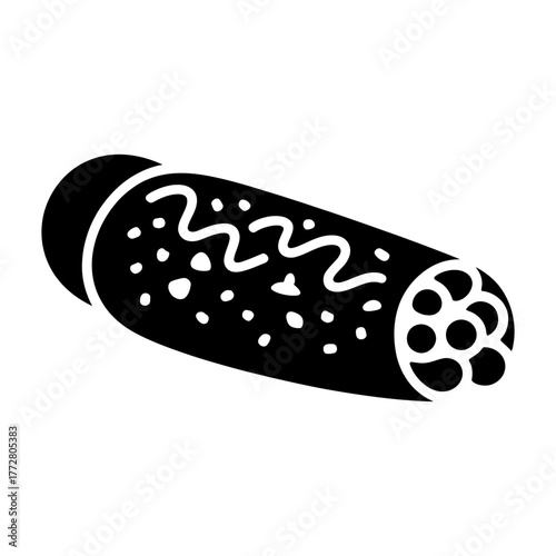 delicious Enchilada icon Silhouette vector on white background