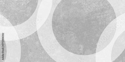 White abstract background with white circle rings in faded distressed vintage grunge texture design. Geometric grey textured abstract modern background - stock illustration.Grunge abstract background
