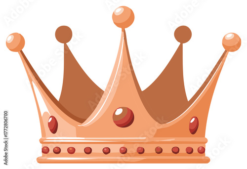 Golden crown with red jewels and orbs on points symbolizing royalty and power
