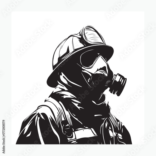 firefighters with protective masks