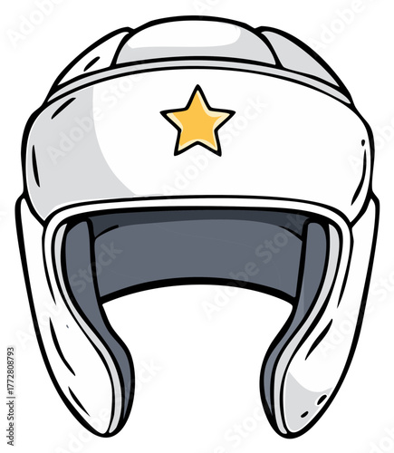 Cartoon ushanka hat with a star, Soviet winter headwear with ear flaps