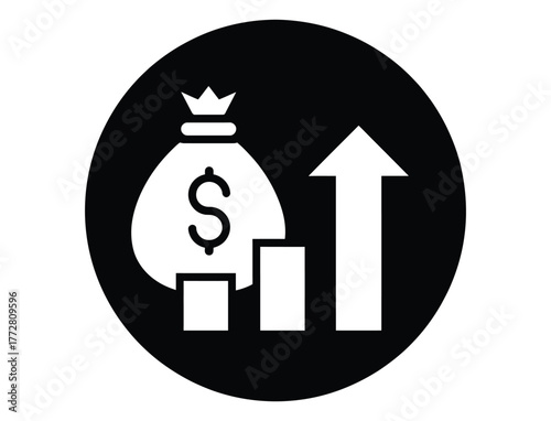 Boost your business with smart investments and see your money grow exponentially with upward trending charts and a symbol of wealth, perfect for financial planning and success strategies