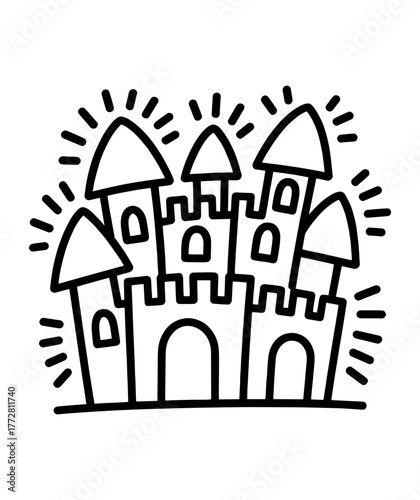 Fairytale Elements Doodle Art: A whimsical collection of hand-drawn fairytale elements come to life with playful artistry. Enchanting doodle art capturing the essence of fairy tales.
