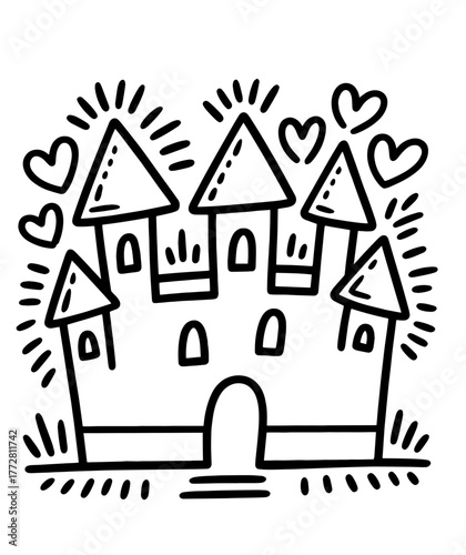 Fairytale Elements Doodle Art: A whimsical collection of hand-drawn fairytale elements come to life with playful artistry. Enchanting doodle art capturing the essence of fairy tales.
