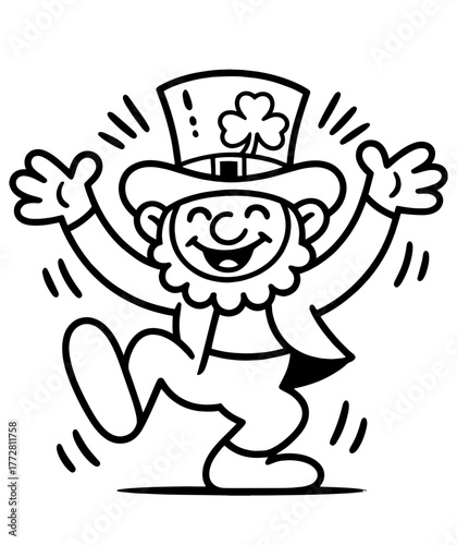 Leprechaun lying down cartoon. Vector clip art illustration with simple gradients. All on a single layer.
