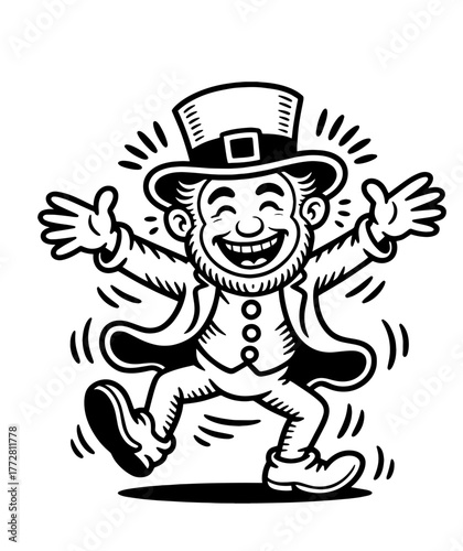 Leprechaun lying down cartoon. Vector clip art illustration with simple gradients. All on a single layer.
