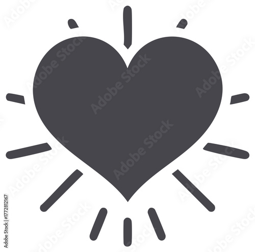 Shining Heart Icon Graphic Love and Radiance Vector Illustration